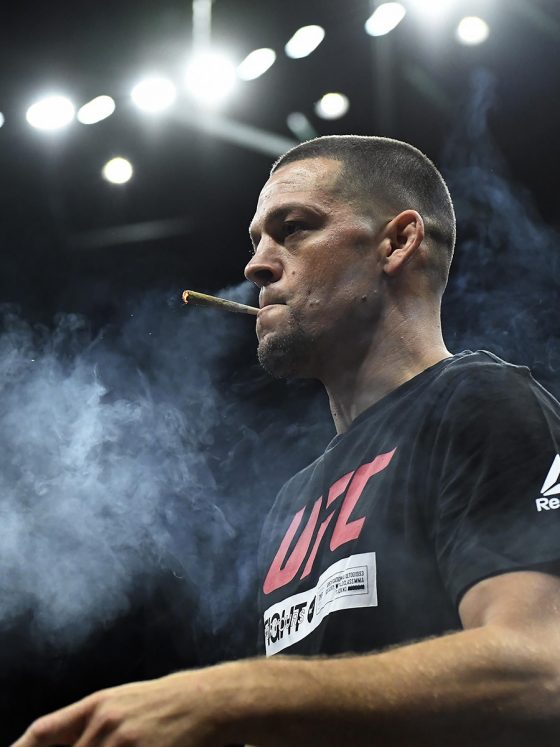 nate diaz smoking cannabis in a UFC arena