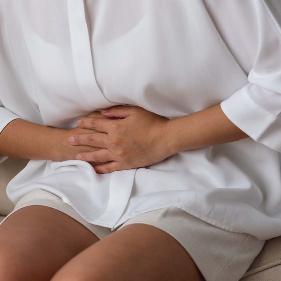 woman with pain from endometriosis