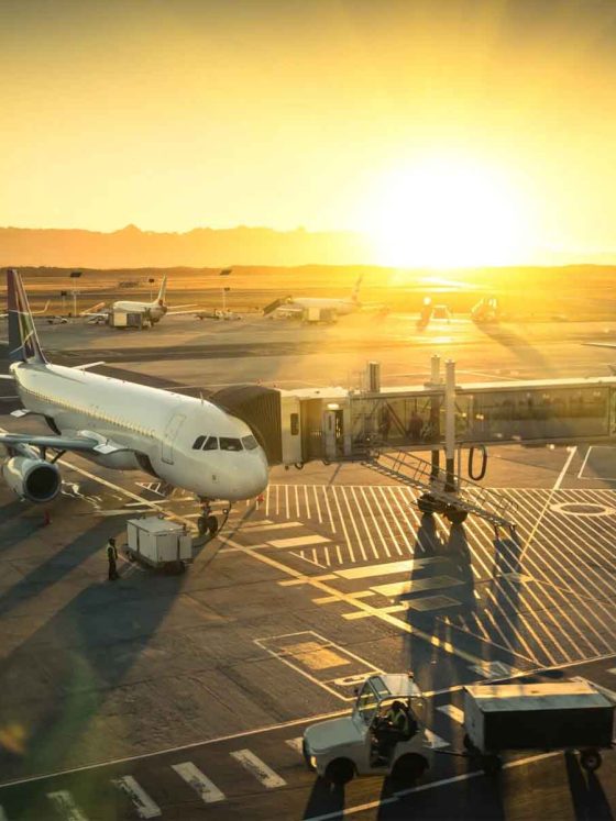 plane on runway at airport