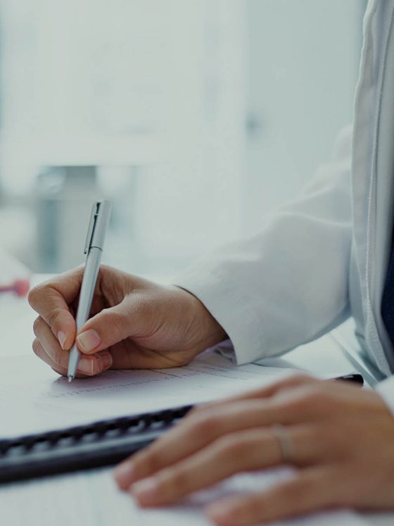 medical cannabis doctor taking notes