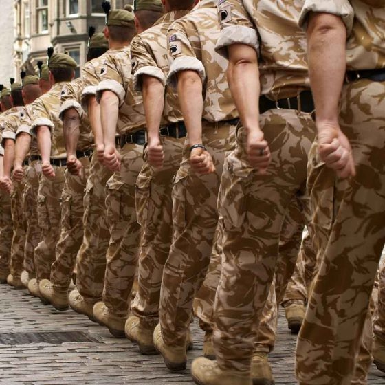 british army soldiers marching