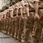 british army soldiers marching